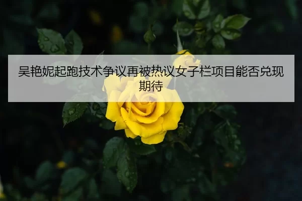 吴艳妮起跑技术争议再被热议女子栏项目能否兑现期待